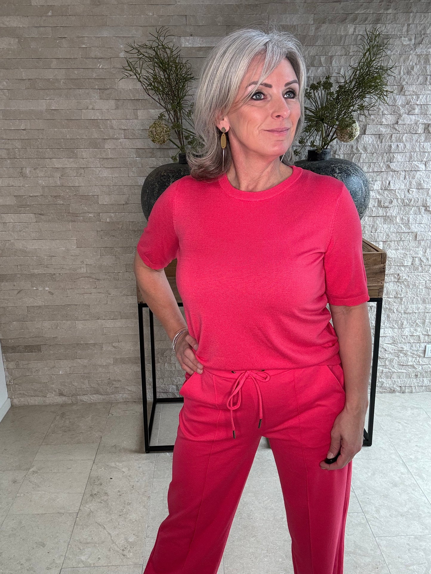 lizza pullover ronde hals raspberry